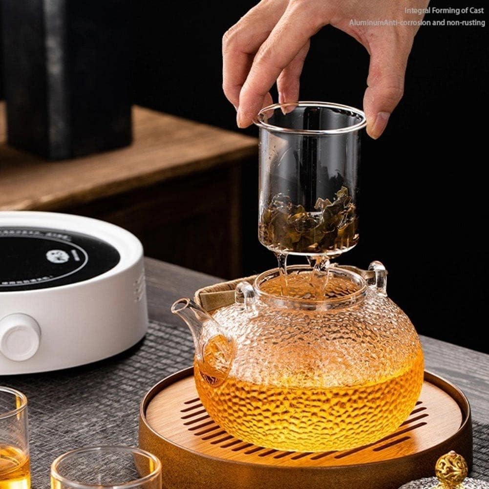 900ml Glass Teapot with Strainer Heat Resistant Stove Safe Tea Pot