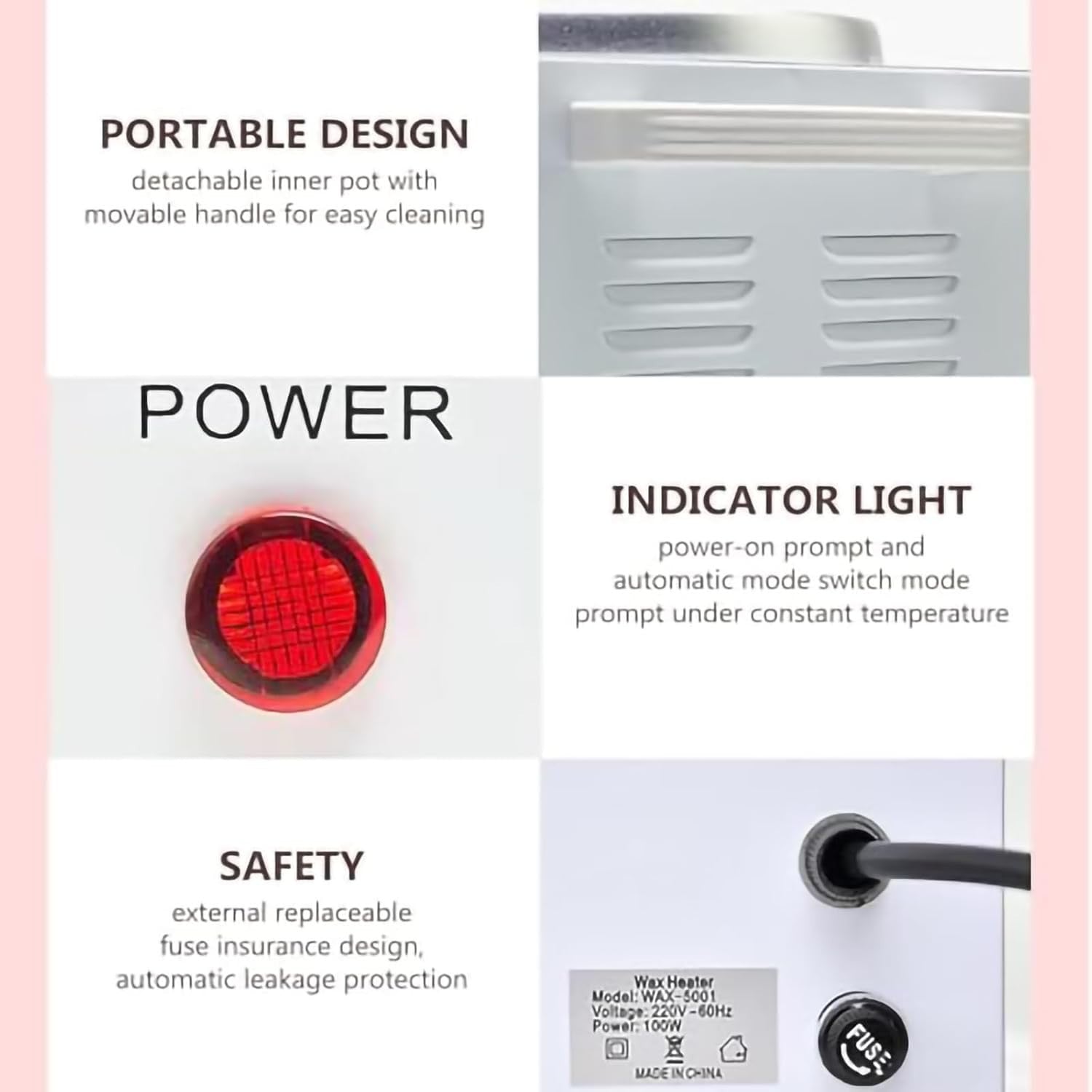 Electric Chocolate Melting Machine 600ml Fondue Pot Temperature Control
