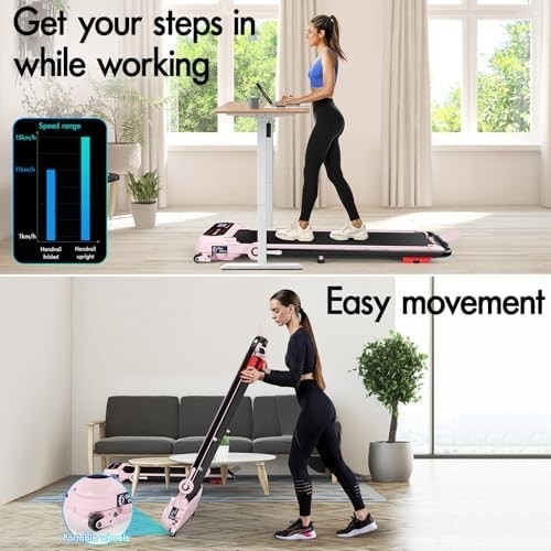 Under Desk Foldable Treadmill 3HP Walking Jogging Running Machine
