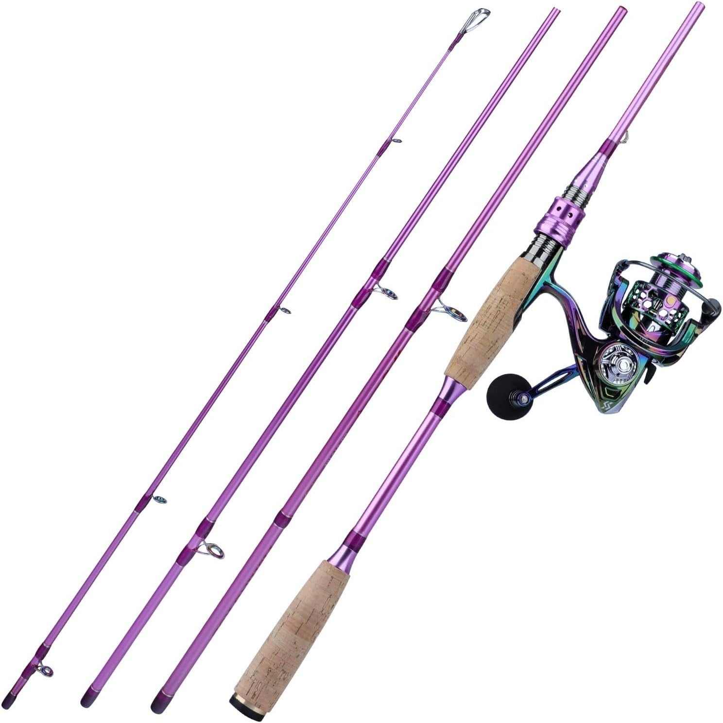 Portable 4-Section Carbon Fiber Fishing Rod & Spinning Reel Combo Kit