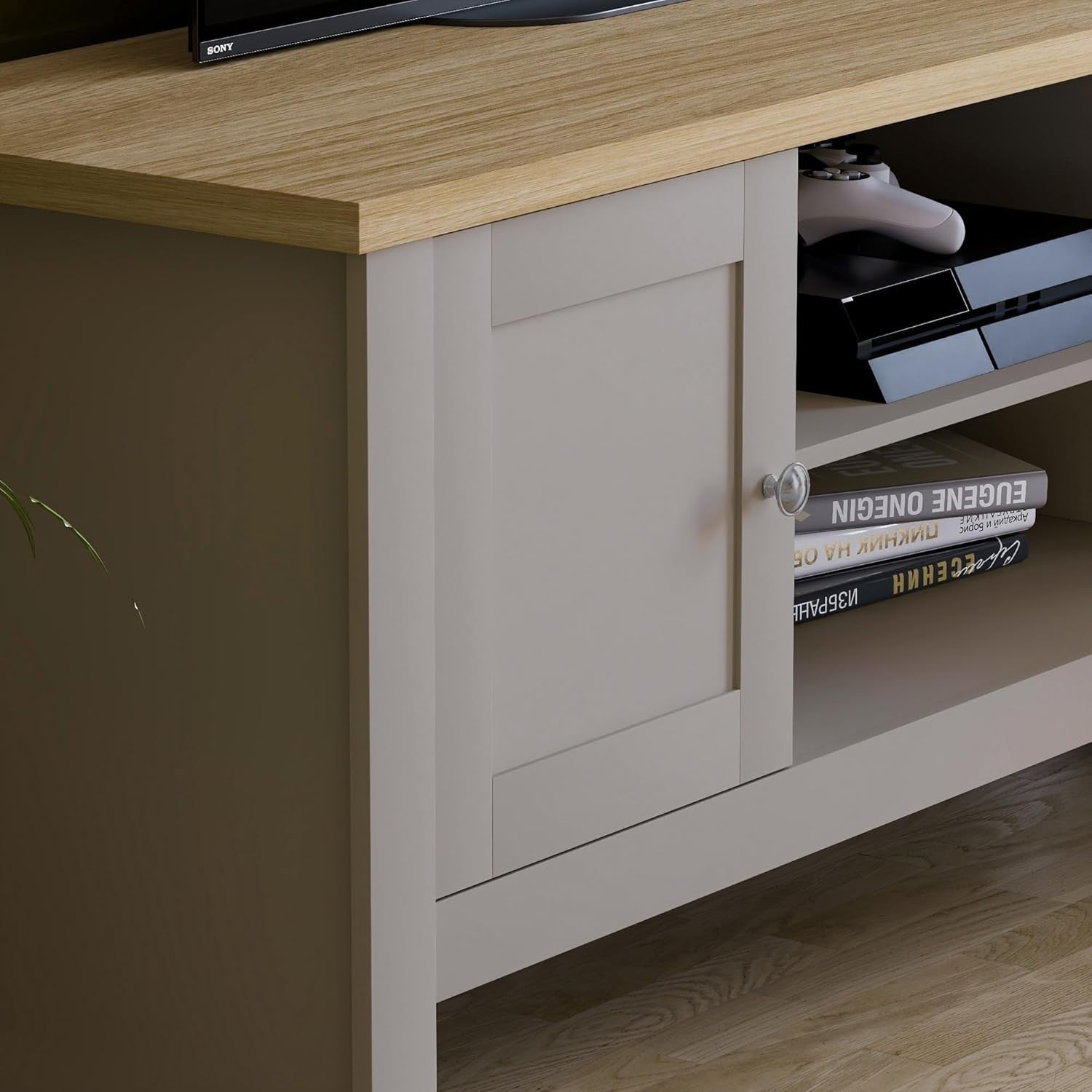 Modern Grey TV Unit Cabinet Stand | Storage Sideboard for Living Room
