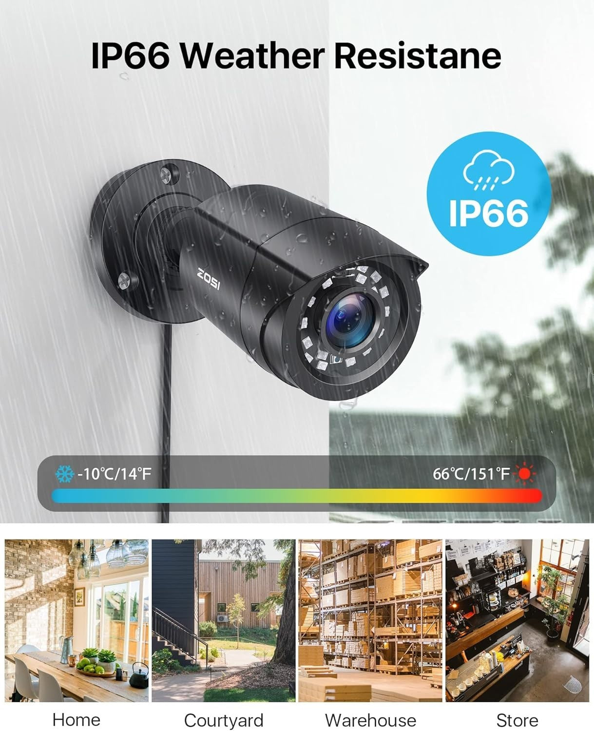 1080P CCTV Security System 8CH DVR 2 Cameras AI Detection Night Vision