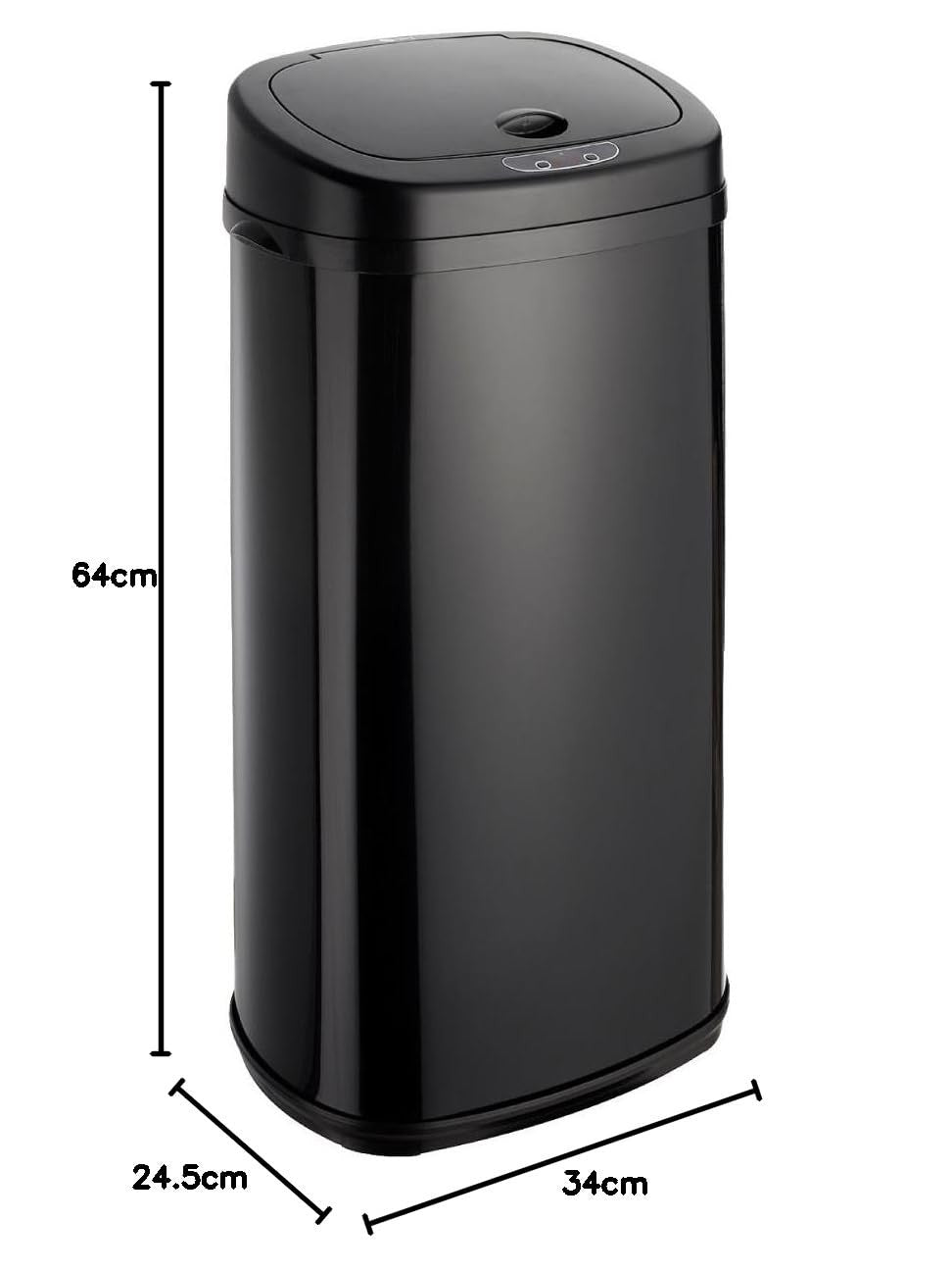 42L Automatic Sensor Kitchen Bin Stainless Steel Black