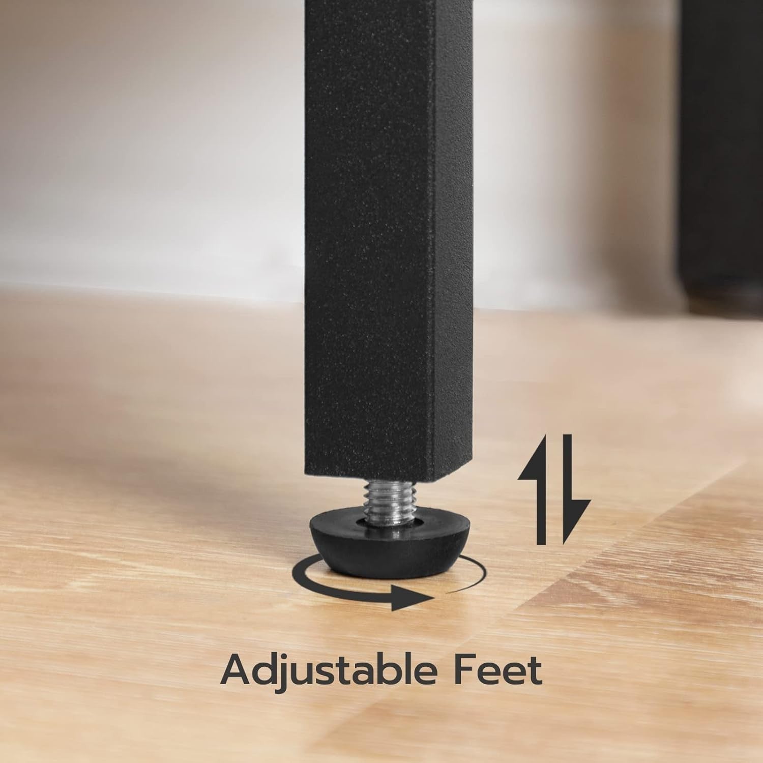 Slim Black Console Table with Tempered Glass, Adjustable Feet, 100x22x80 cm