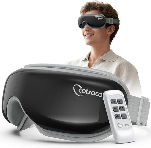 Heated Eye Massager Compression Remote Bluetooth Foldable