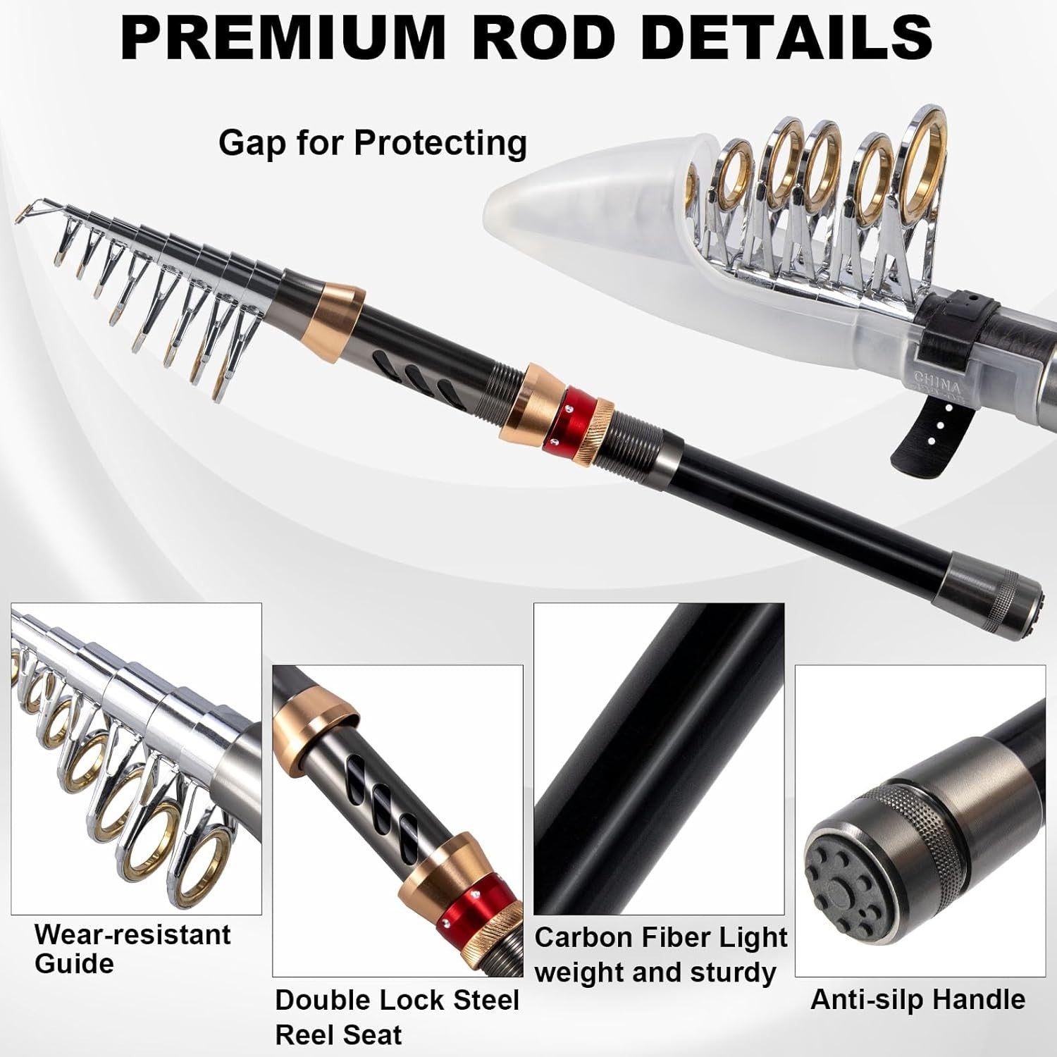 Saltwater Spinning Rod & Reel Combo – Telescopic Travel Fishing Kit