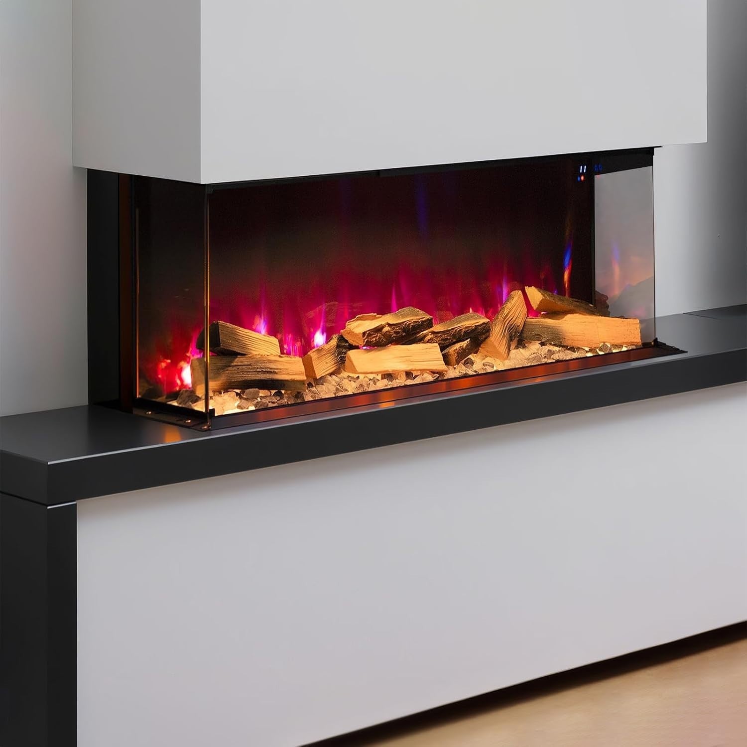 60” Electric Fireplace Wall Mounted Insert LED Flame Heater w/ Remote