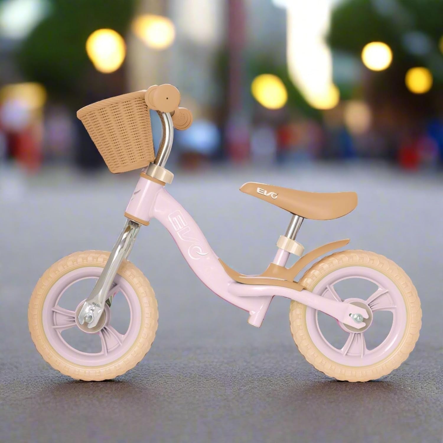 Kids Balance Bike 10 Inch Training Bicycle Adjustable Seat Pink Toddler