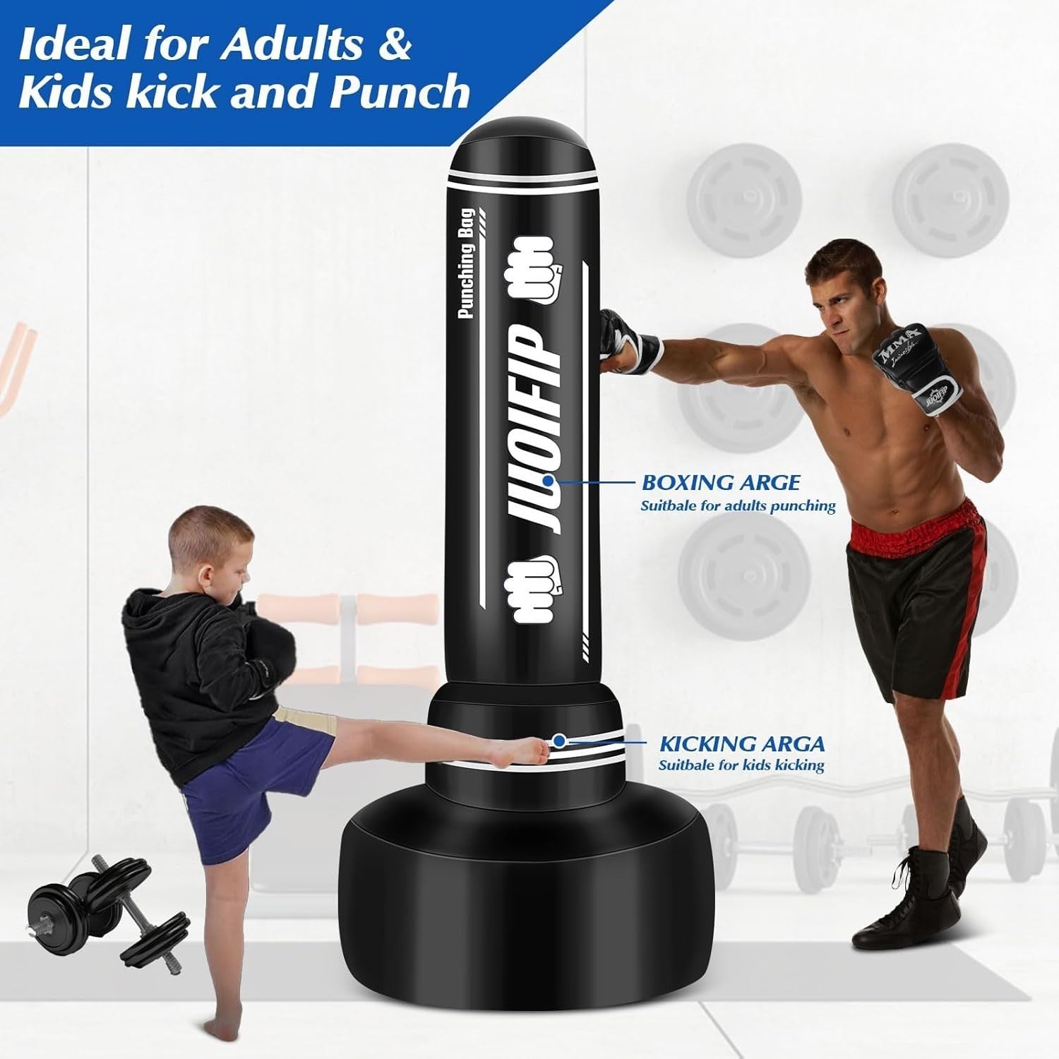 Inflatable Standing Boxing Bag 180cm Adult Kickboxing MMA Starter Kit