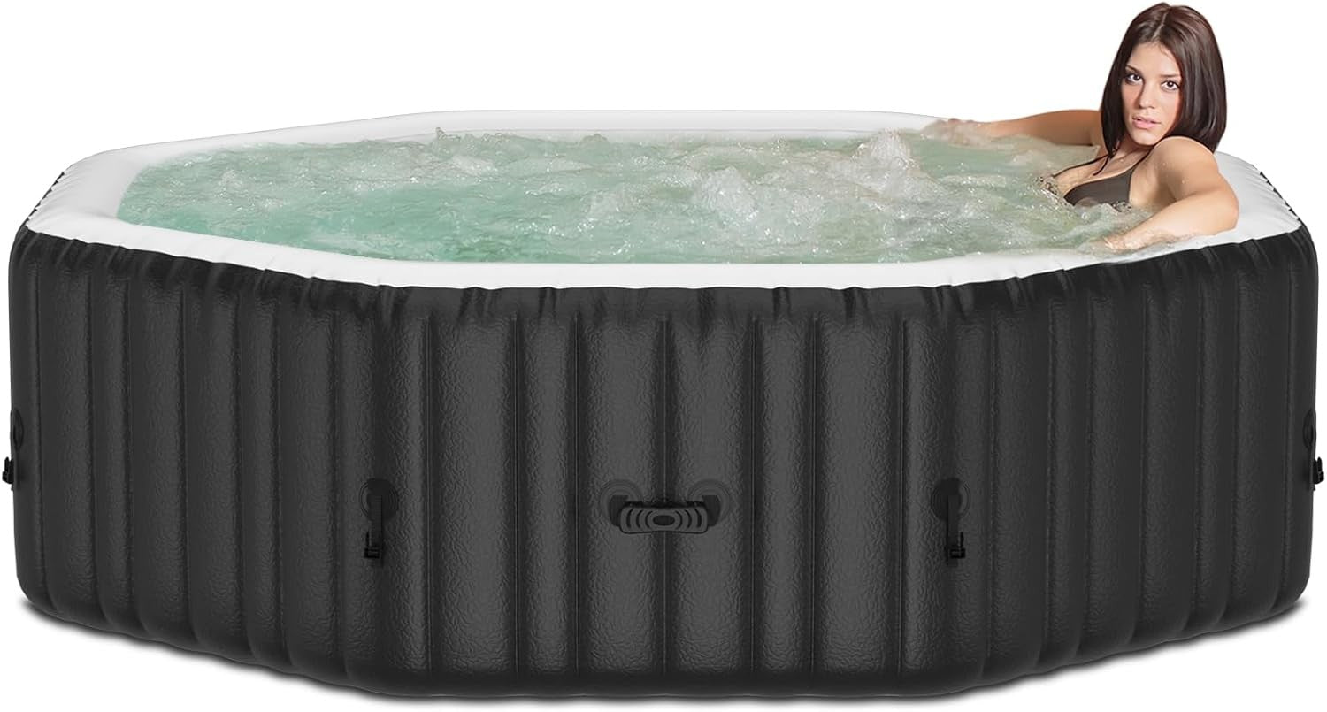4–6 Person Inflatable Hot Tub Octagonal Spa 130 Bubble Jets Heated