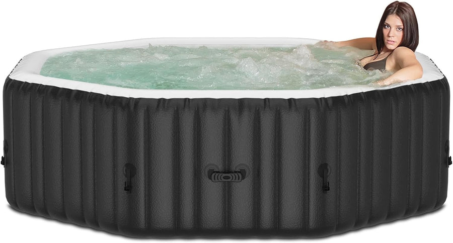4–6 Person Inflatable Hot Tub Octagonal Spa 130 Bubble Jets Heated