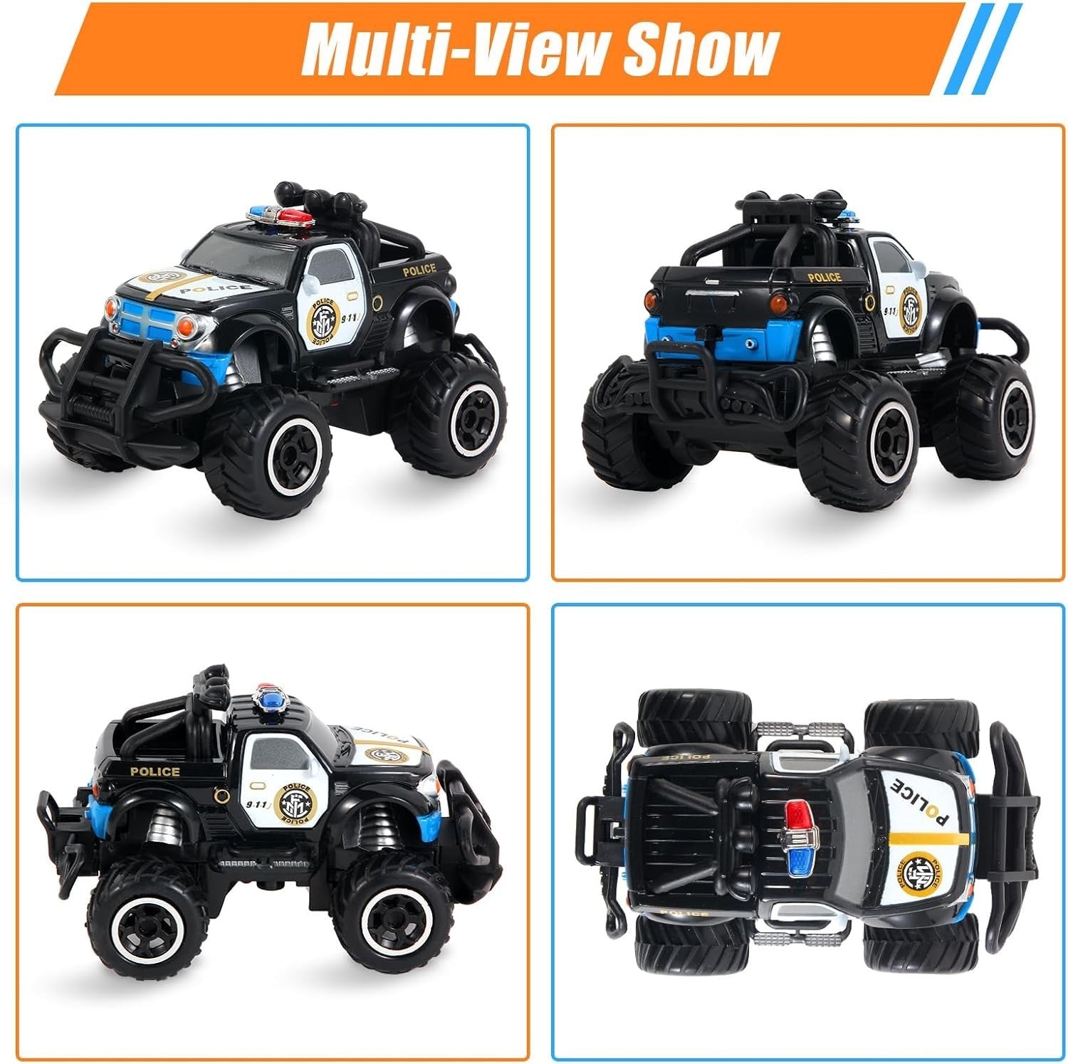 Mini Remote Control Police Car Toy for Kids, Fast RC Vehicle Gift Age 3-7