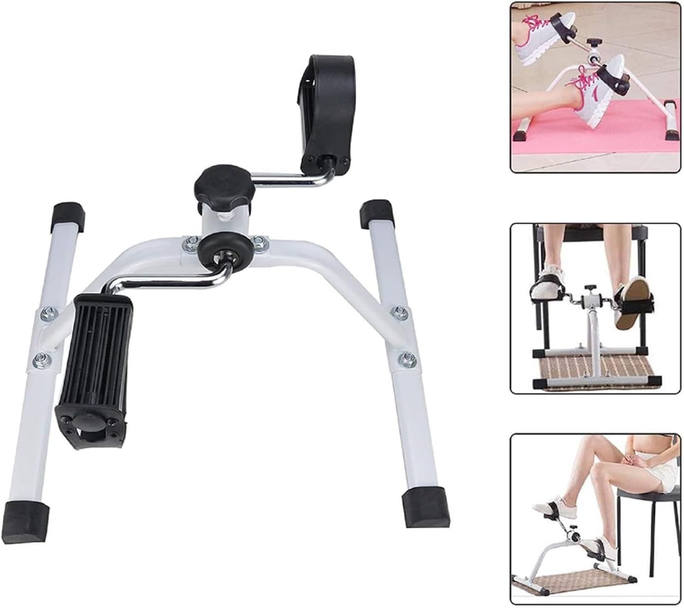 Compact Under Desk Pedal Exerciser Adjustable Resistance Arm Leg