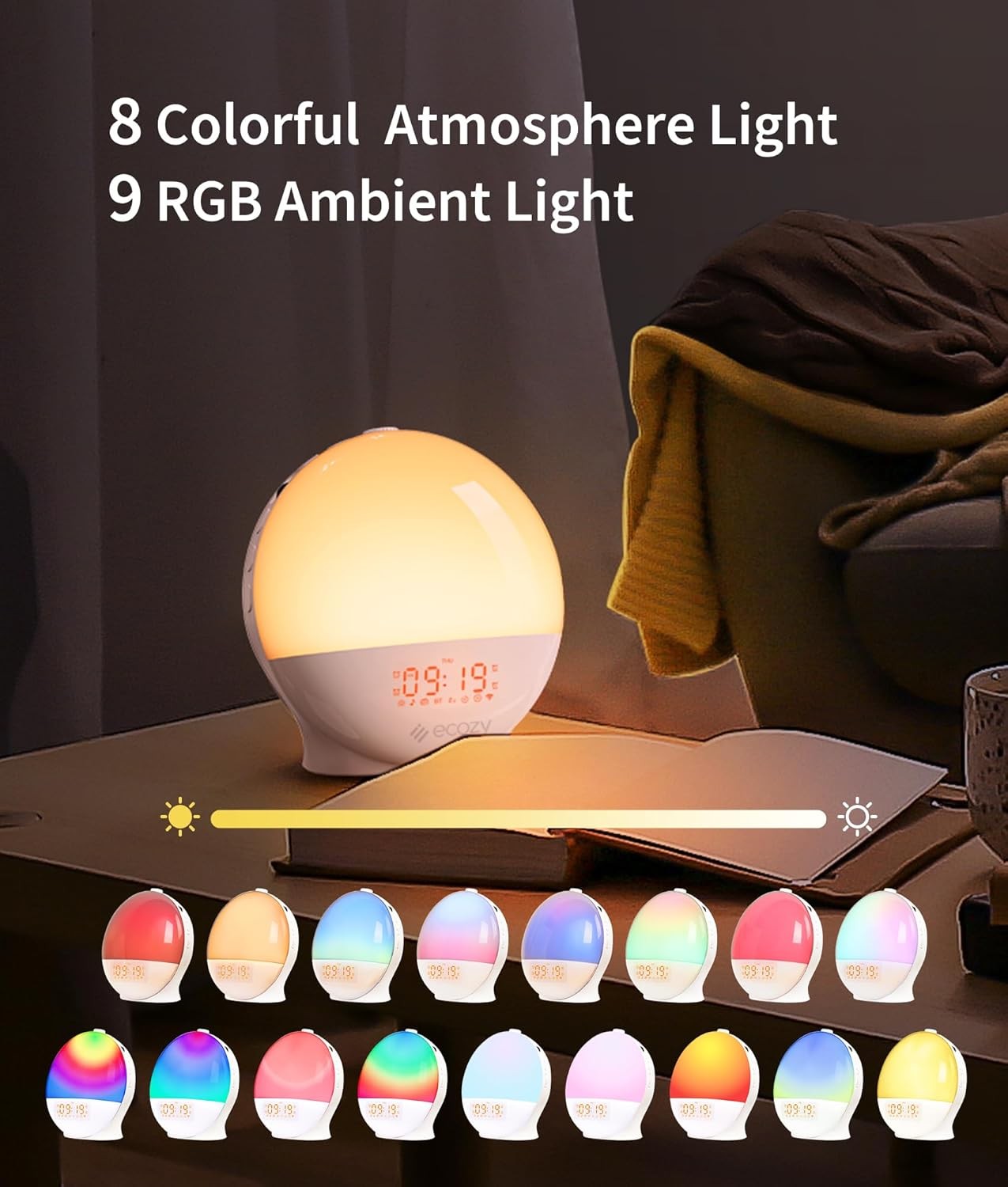 Sunrise Alarm Clock Wake Up Light White Noise Bluetooth App Control