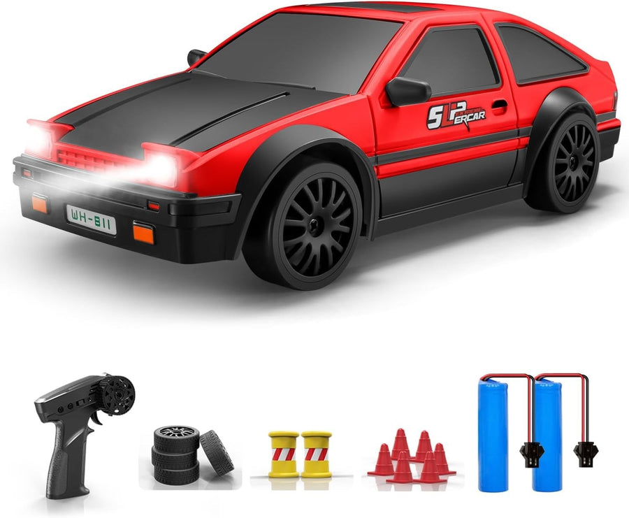1:24 RC Drift Car 20KM/H – 4WD High-Speed Remote Control Toy with & Extra Tires