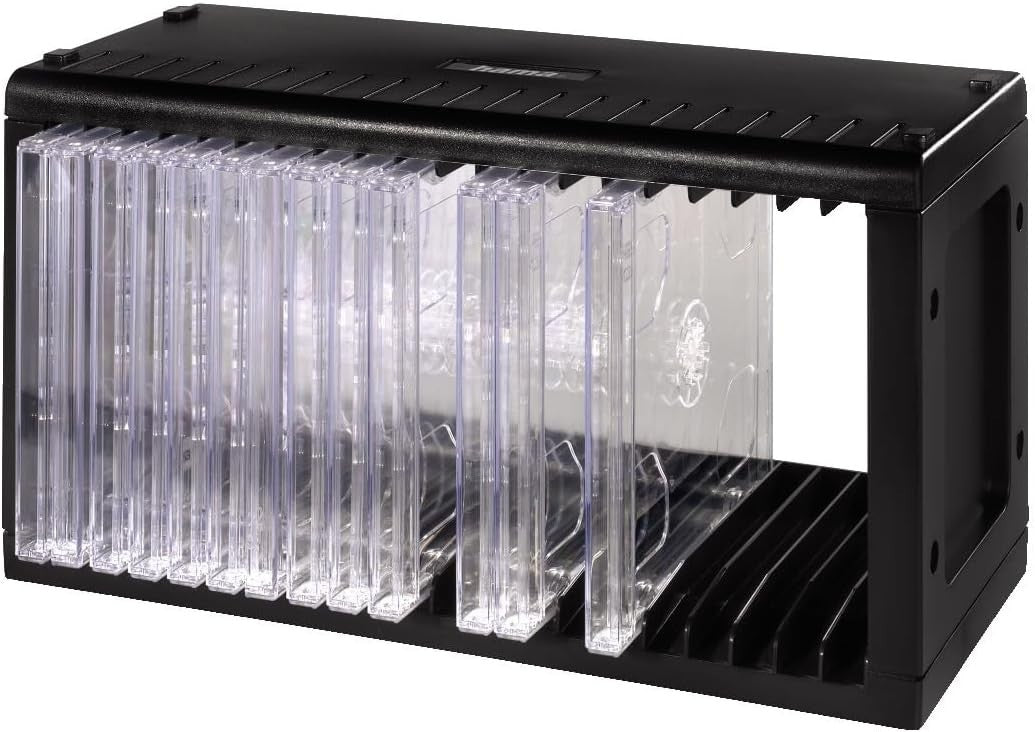 CD DVD Storage Rack Holds 20 Discs Wall Mount Stand Black Modular Shelf