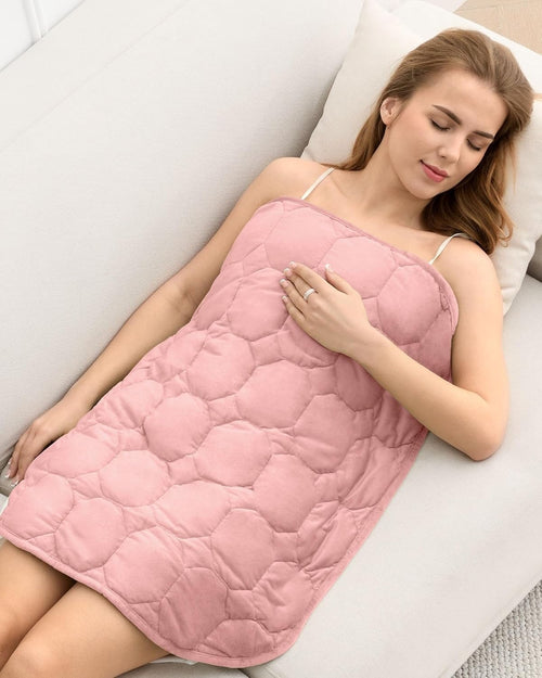 7lbs Weighted Lap Blanket Pink 29x24" Crystal Velvet for Travel & Relaxation