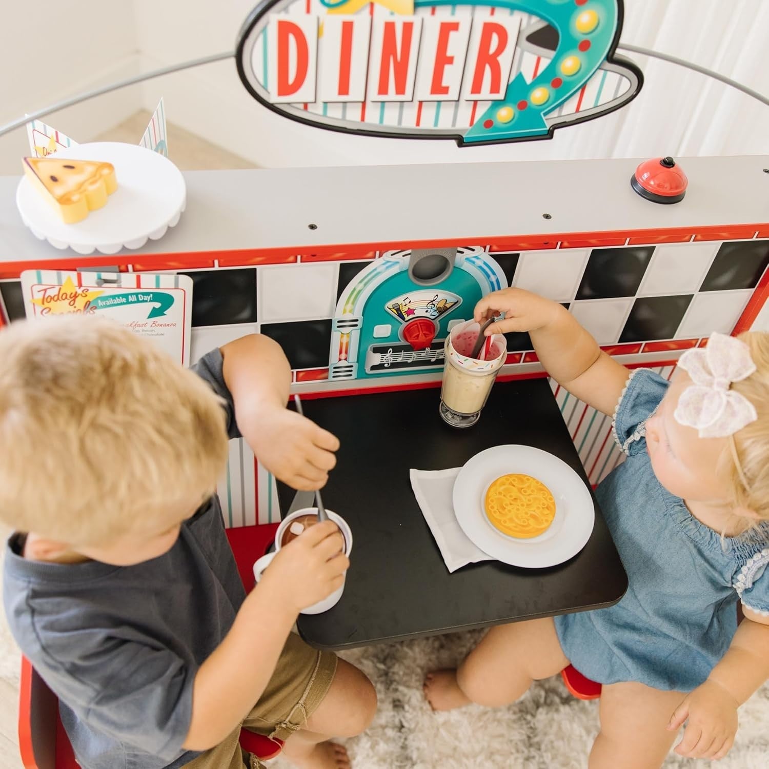 Wooden Kids Diner Restaurant Playset Café Kitchen Role Play Toy