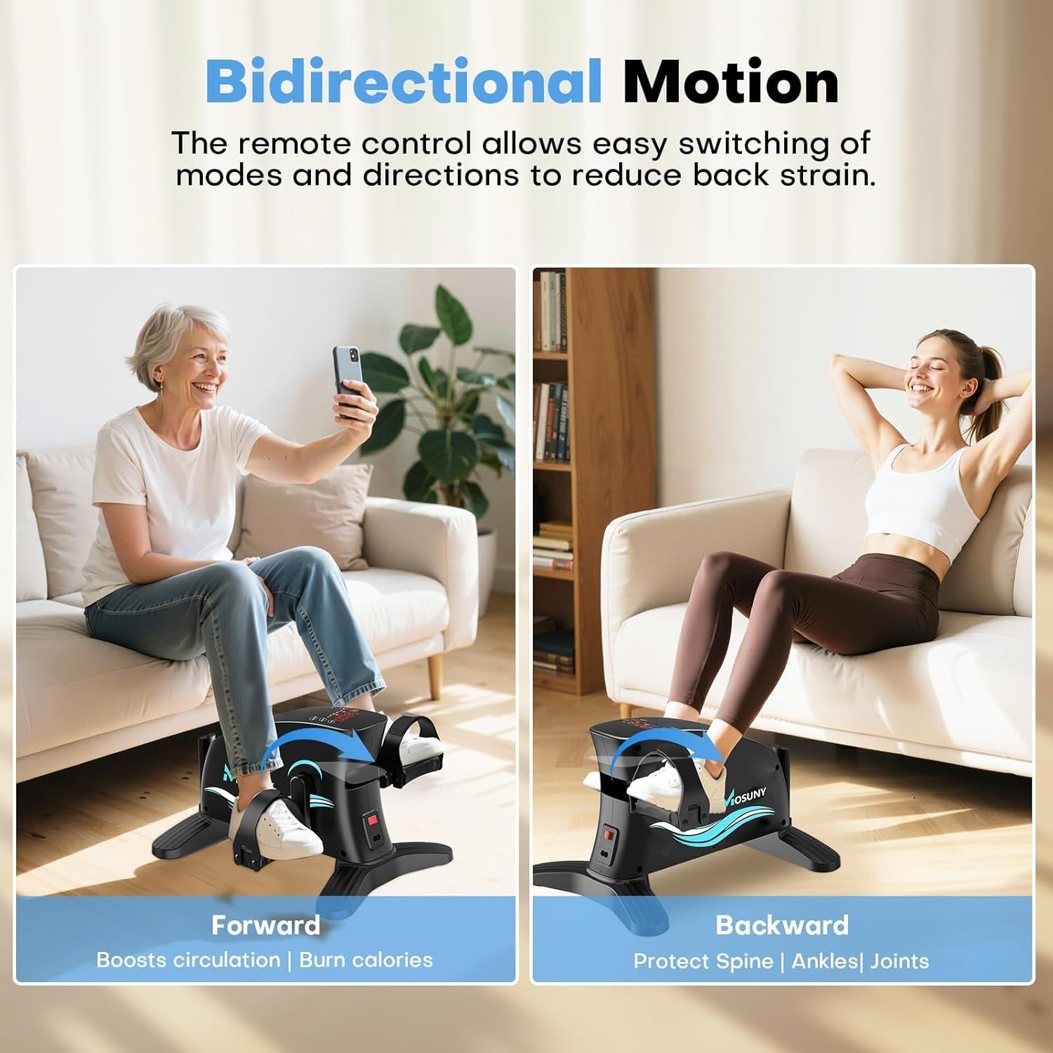 Electric Mini Pedal Exerciser w/ LCD Touchscreen, 15 Speeds & Remote Control