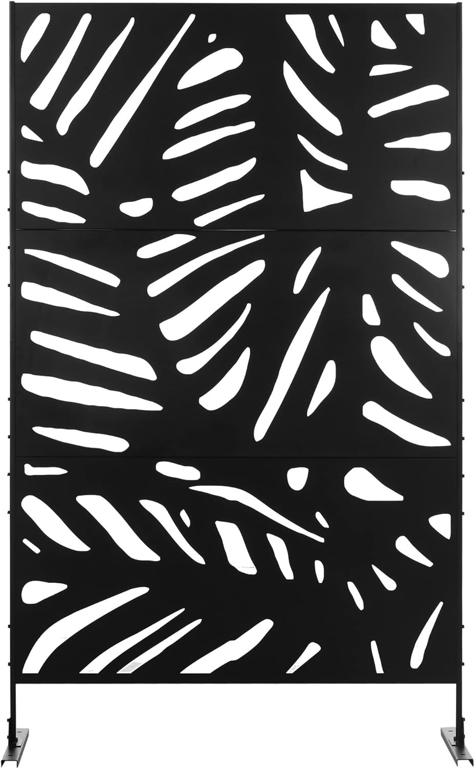 Garden Privacy Screen Freestanding Metal Divider Outdoor Decor Large Leaf Panel