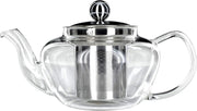 Glass Teapot 600ml Borosilicate Tea Pot Stainless Steel Filter Lid