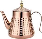 Copper Stainless Steel Teapot 40oz 1.2L w/ Infuser Hammered Finish