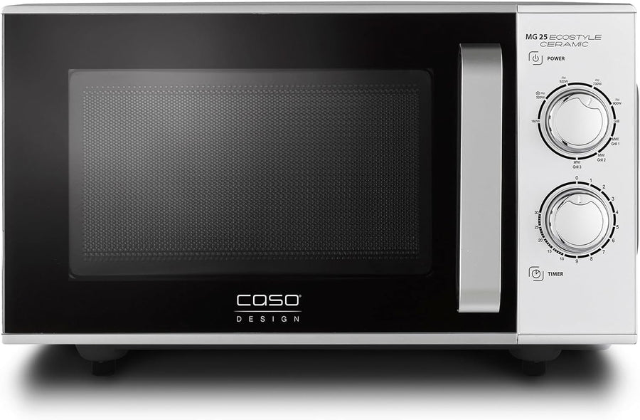 25L Ceramic Microwave Grill 900W 1000W 8 Settings Silver Black
