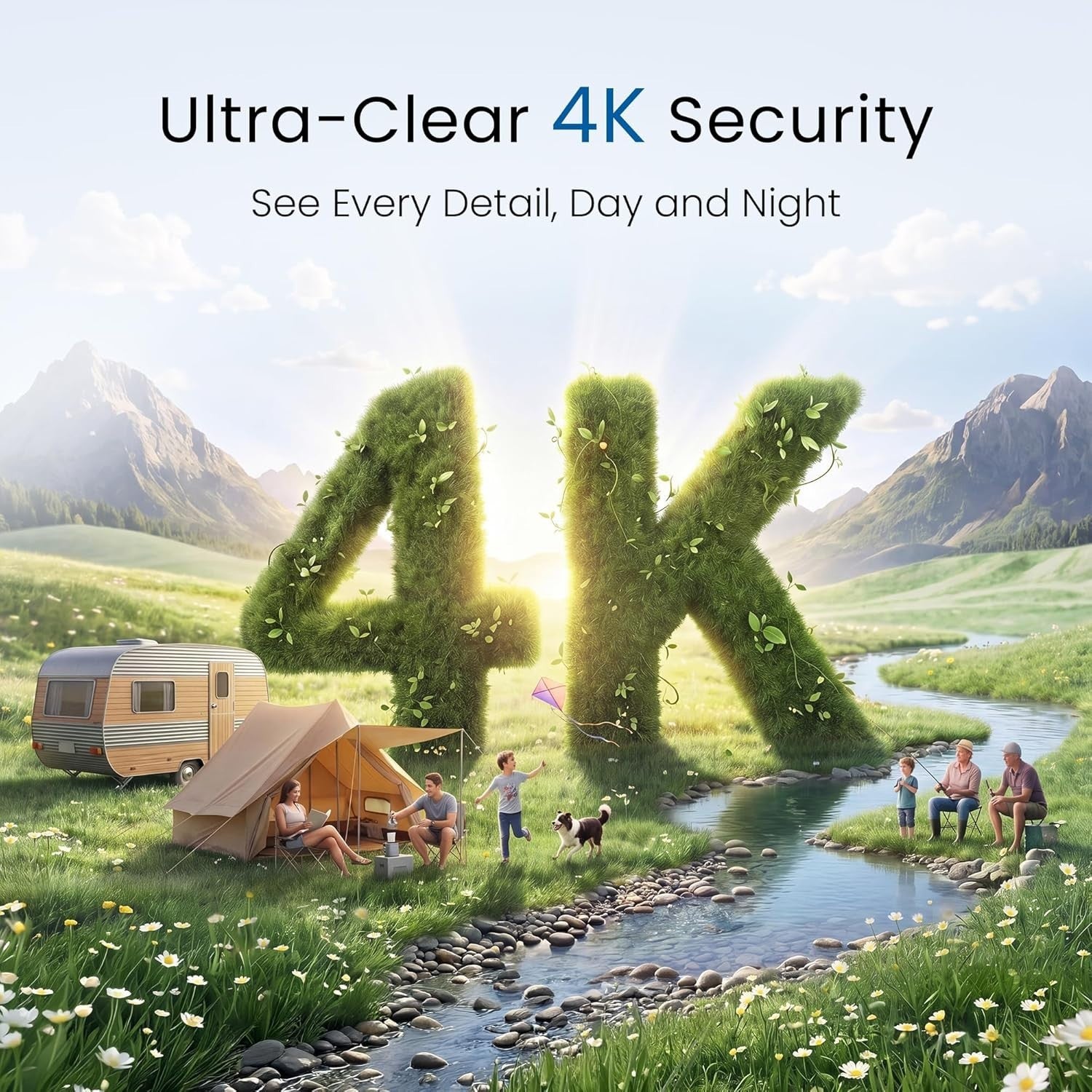 4K 8MP Security Camera Outdoor AI Facial Recognition WiFi 6 IP66