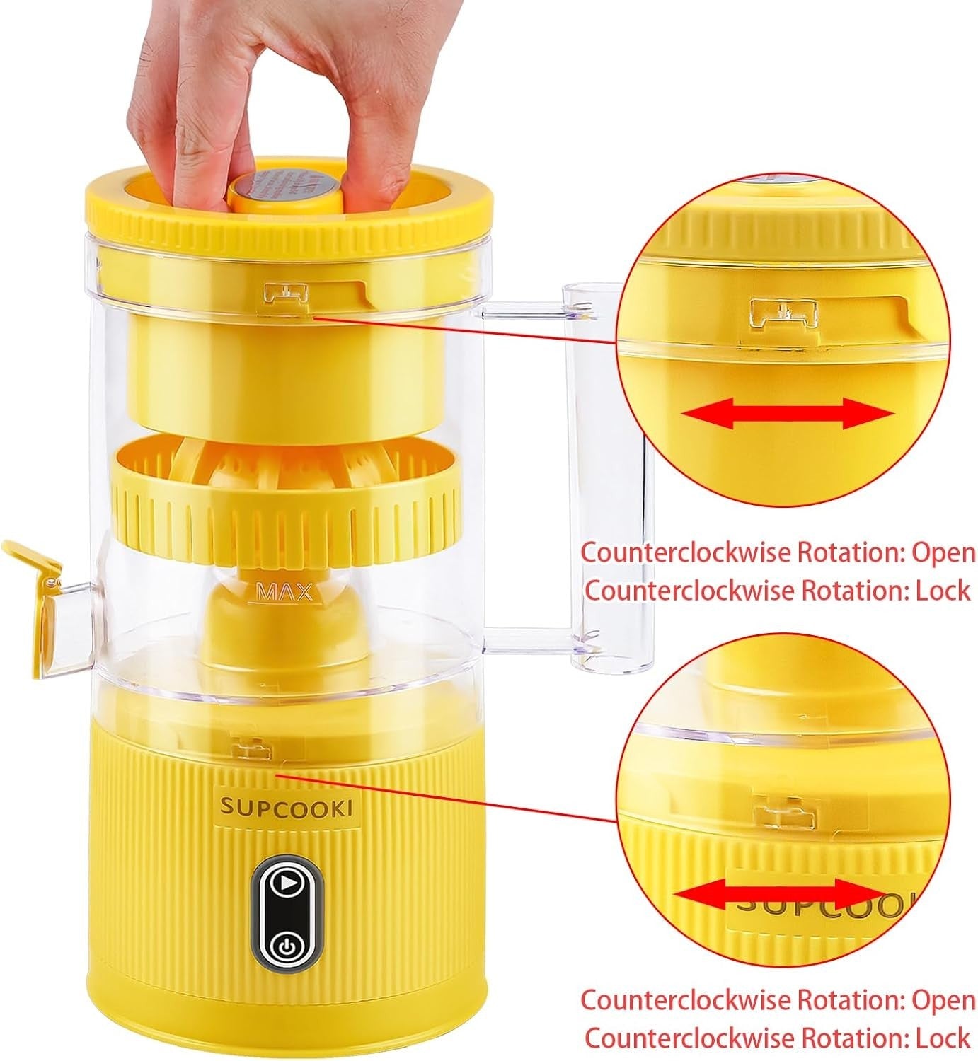 Cordless Electric Citrus Juicer USB Rechargeable Touch Control Portable