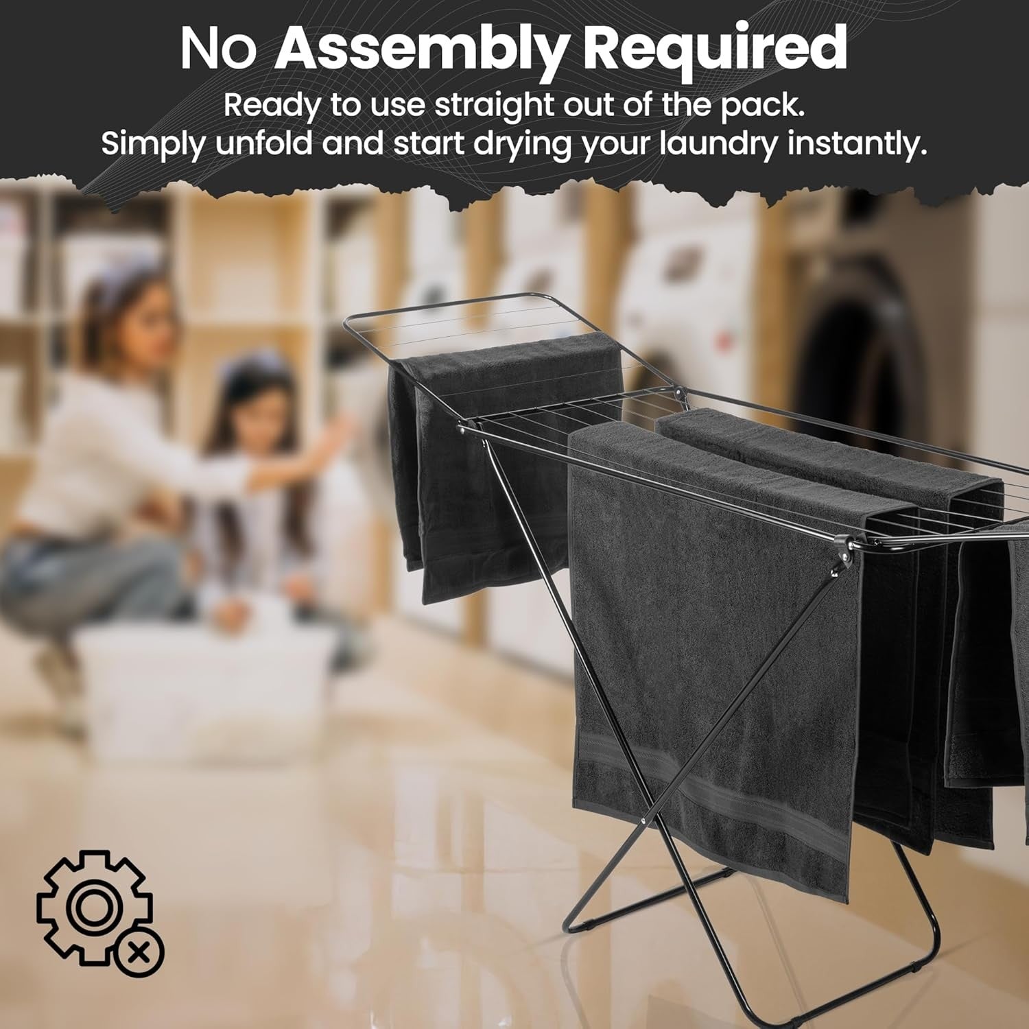 14m Clothes Airer Folding Laundry Drying Rack Compact Indoor Outdoor No Assembly
