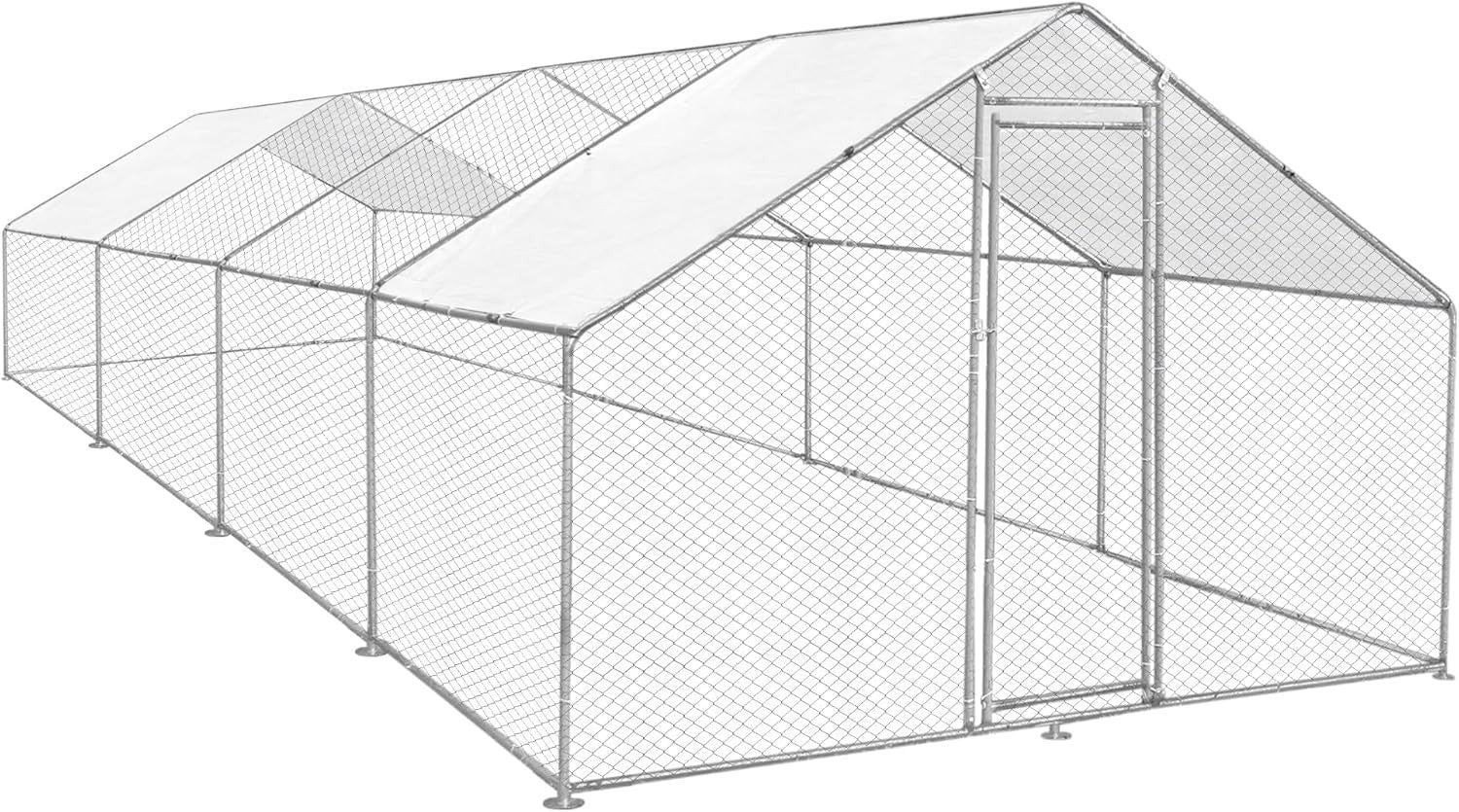 Walk In Chicken Run 8x4x2m Galvanised Steel Coop Pen