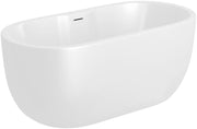 1415x750mm Oval Double Ended Acrylic Bath White Freestanding Soaking Tub