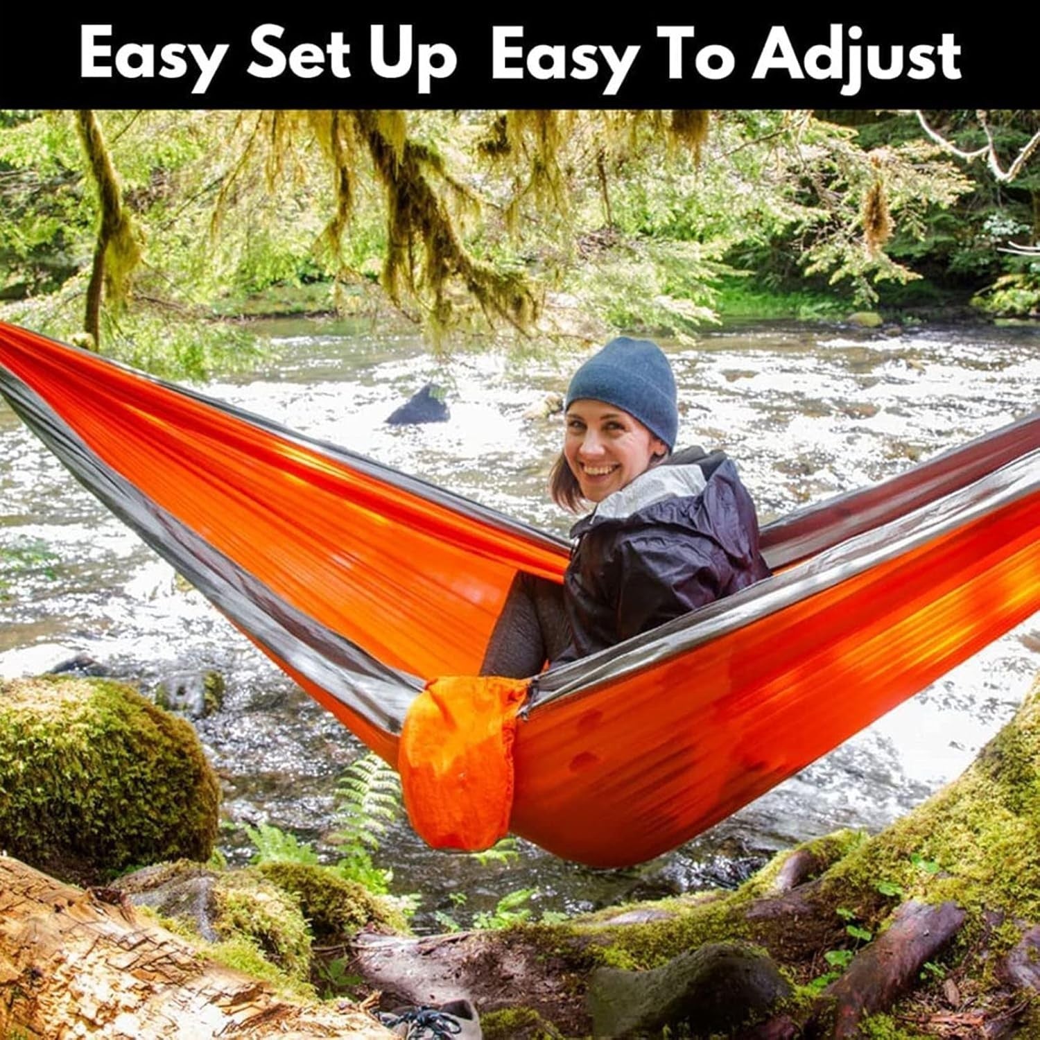 Camping Hammock 2-3 Person XL | 120"x78" Lightweight, Tree-Friendly, 300kg