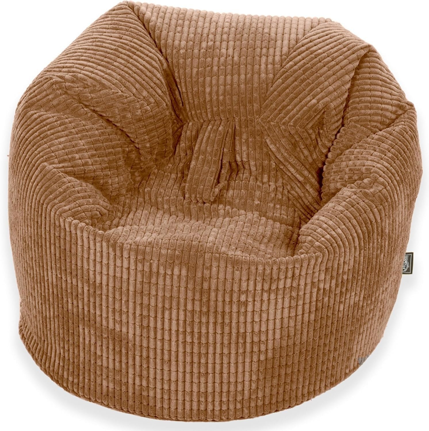 Kids Corduroy Bean Bag Chair Filled Mocha Soft Seat Lounge Room 60x60cm