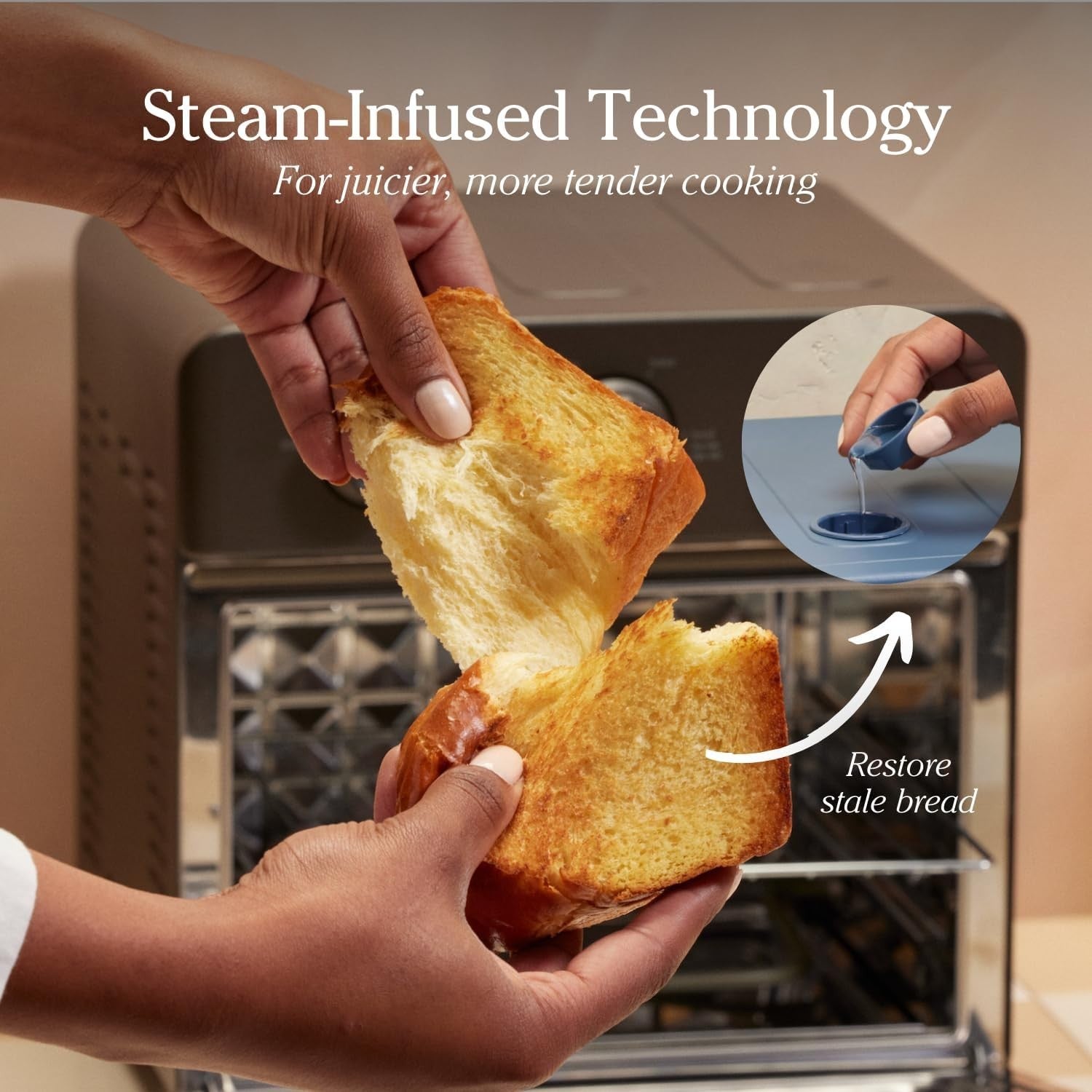 6-in-1 Air Fryer Toaster Oven Compact Steam Infusion Fast Preheat 12L Spice