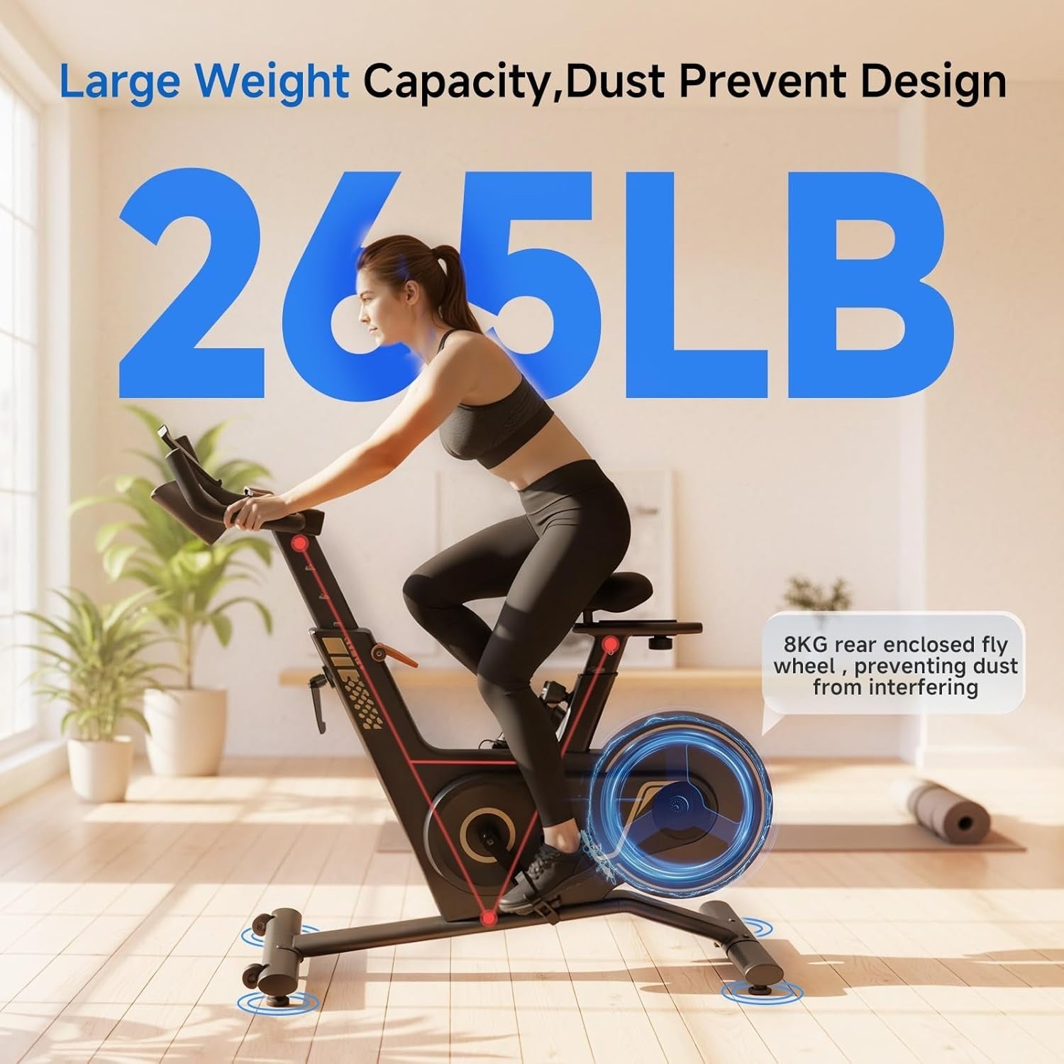 Folding Exercise Bike 40-Level Magnetic Resistance Quiet Home Fitness LED App