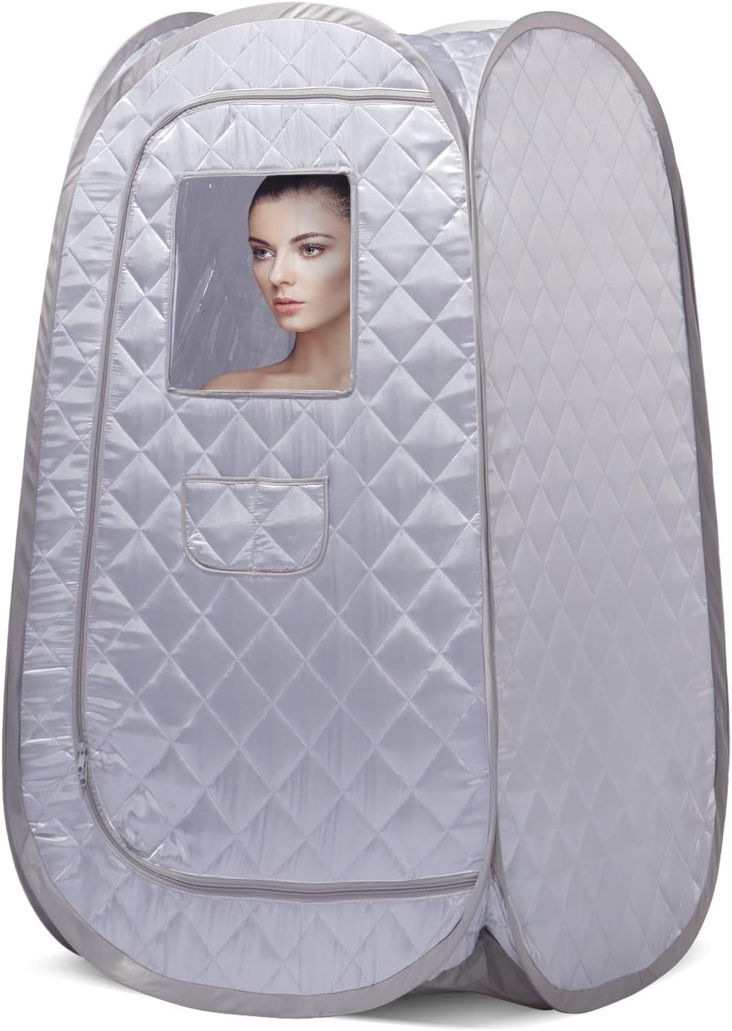 Sauna Tent Full Body Home Spa Foldable Personal Detox Therapy Grey 31.5x31.5x55.