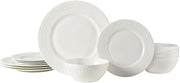 12 Piece Vegan Bone China Dinner Set Chip Resistant Plates Bowls