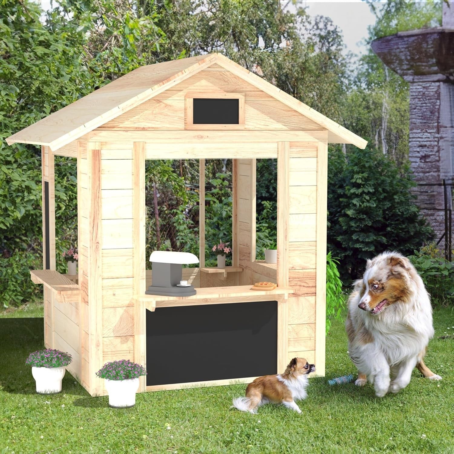 Wooden Kids Café Playhouse Market Stall Indoor Outdoor Shop