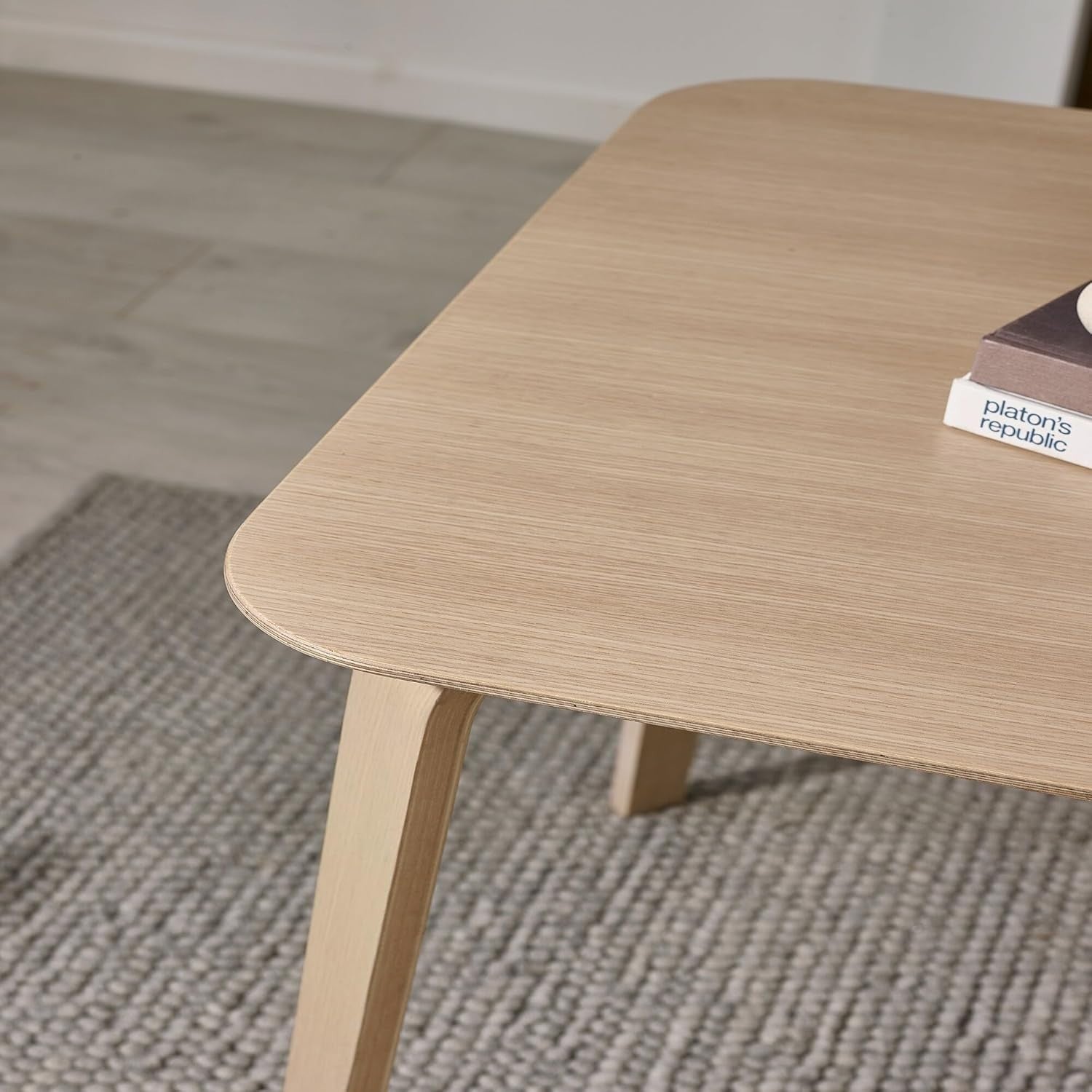 Rectangular Oak Coffee Table, Scandinavian Style, Beige 100x60x40cm