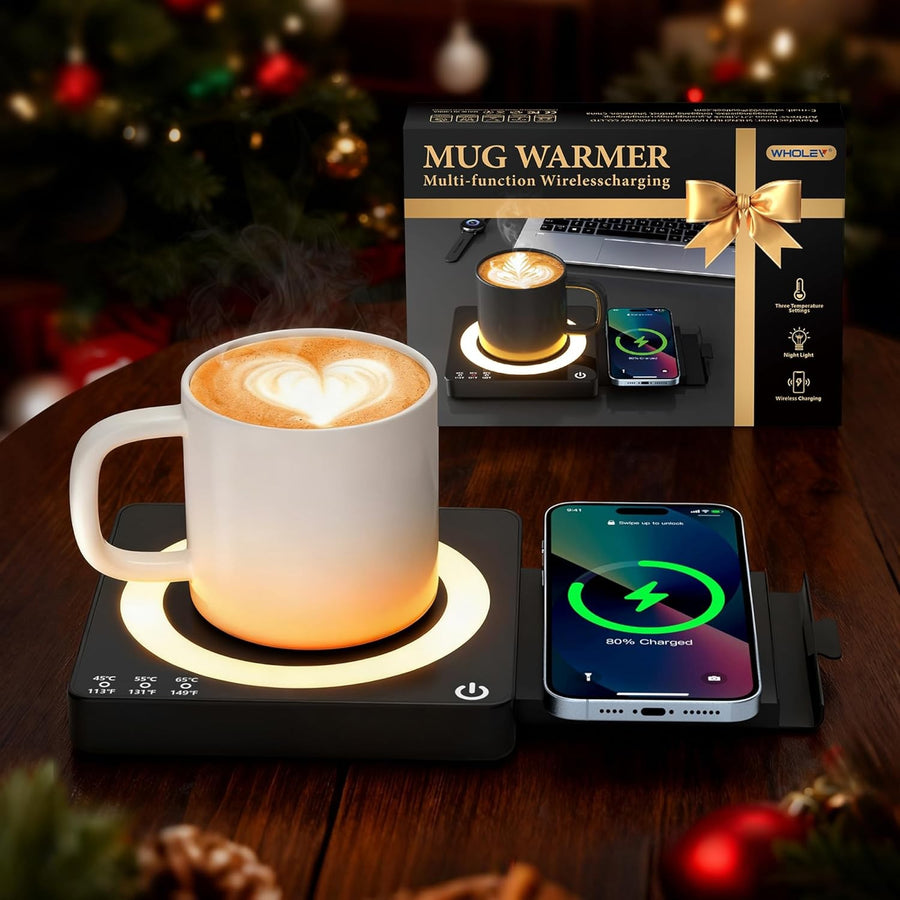 Coffee Mug Warmer 15W 3 Temp Wireless Charger 8H Auto Off