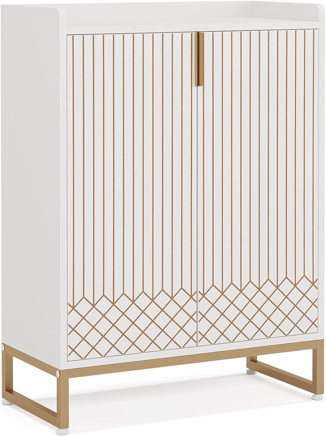Modern Shoe Cabinet White – 5 Tier Storage Unit, Holds 25 Pairs, 105cm