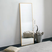 Full Length Mirror Floor Standing Wall Mount 59"x16" Gold Frame Modern
