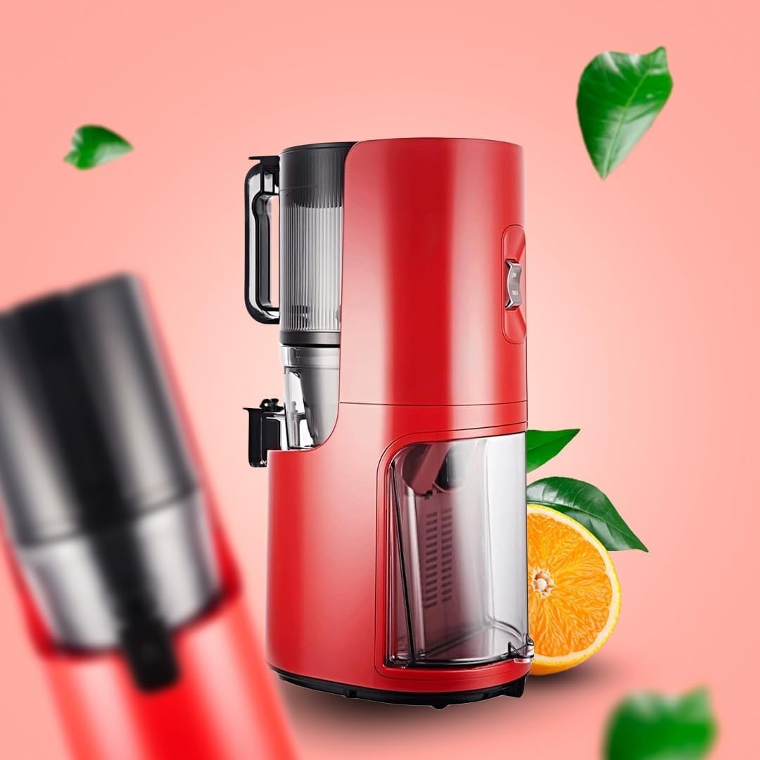 Smart Hopper Slow Juicer Clear Juice Easy Clean BPA Free Red