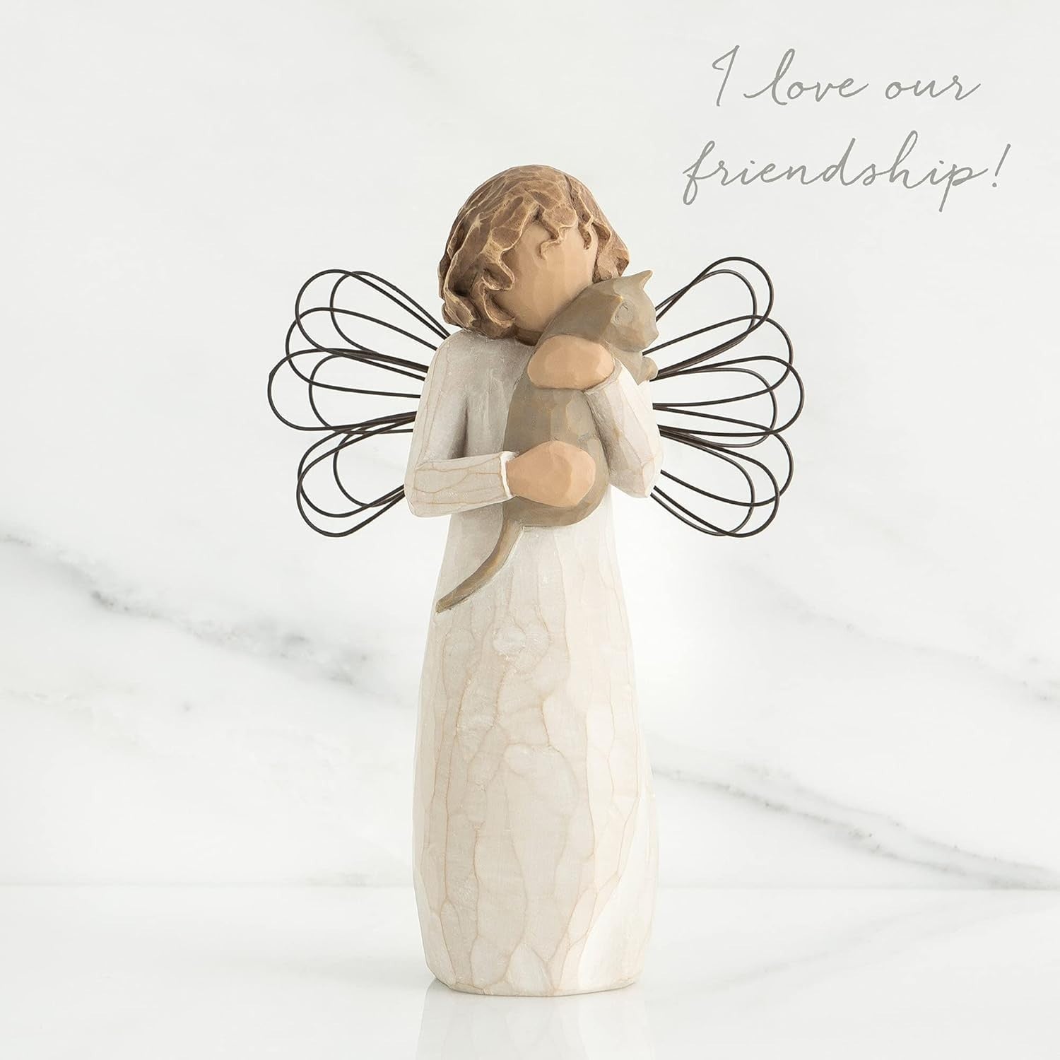 Angel Figurine 13cm Resin Ornament | Affection Statue Gift | Home Décor