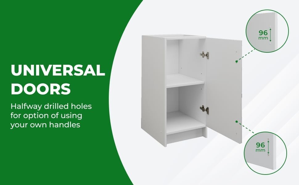 Modern 400mm Grey Matt Kitchen Base Cabinet Cupboard Storage Unit