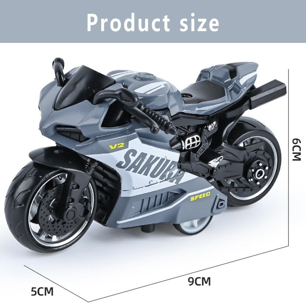 Kids Pull-Back Motorcycle Toy | Realistic Racing Model, Durable & Safe