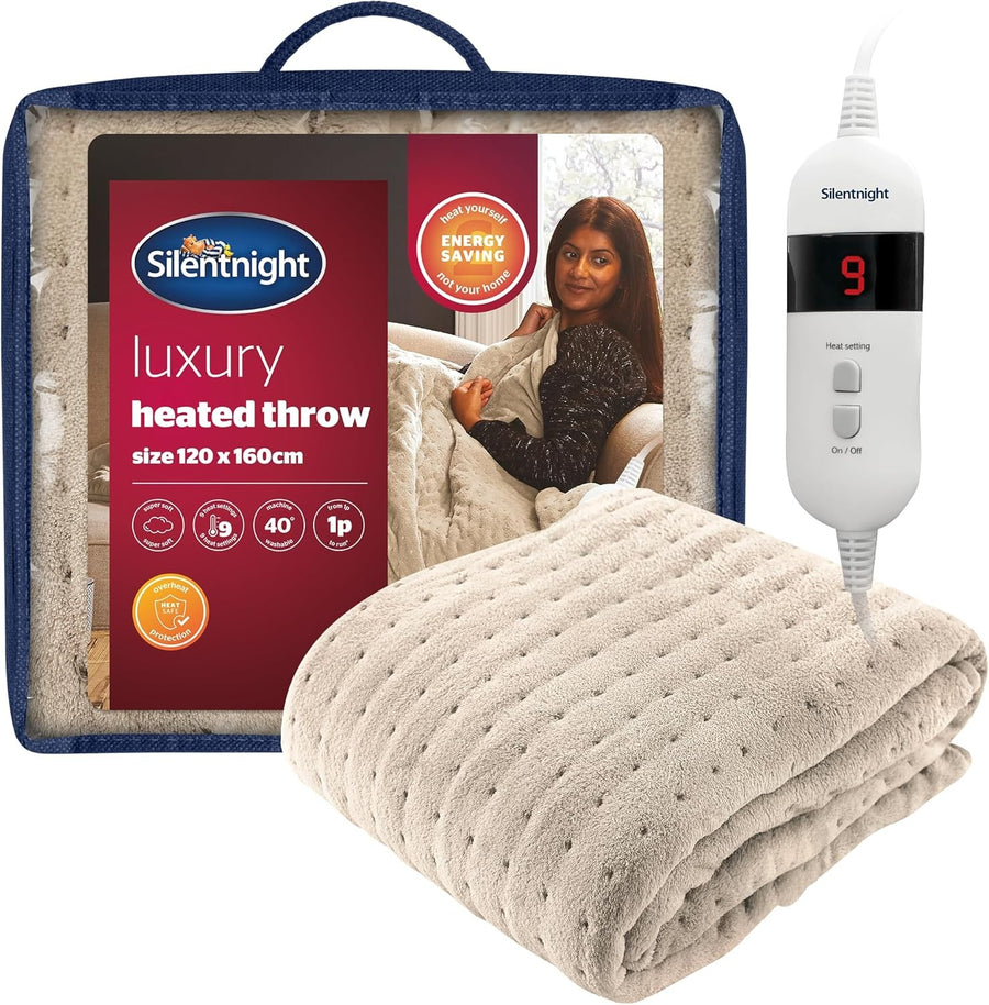 Electric Heated Throw Blanket Luxury Fleece Fast Heat 9 120x160cm