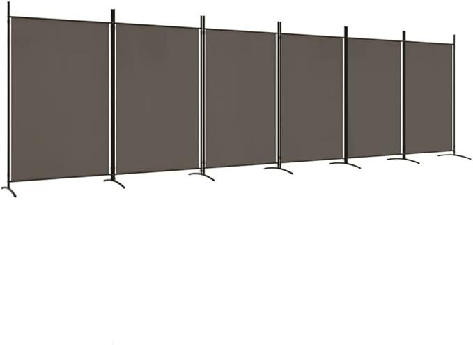 6 Panel Folding Room Divider Anthracite Privacy Screen 520x180cm Fabric