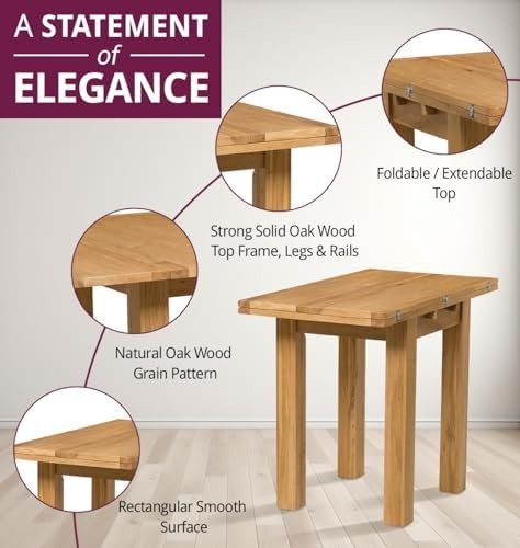 Folding Dining Table and 4 Chairs Set Light Oak Cream for Small Spaces